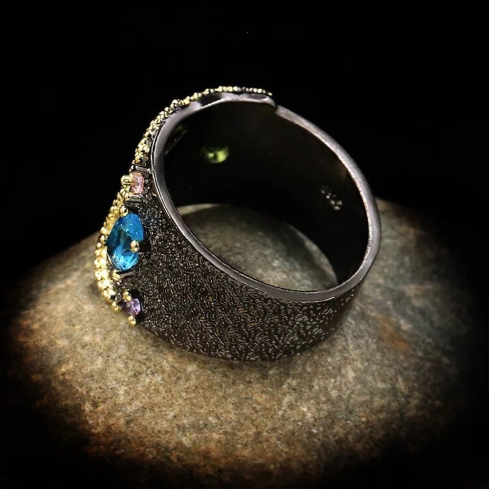 925 Silver Artisan Made Art Deco Ring - Picture 4 of 9